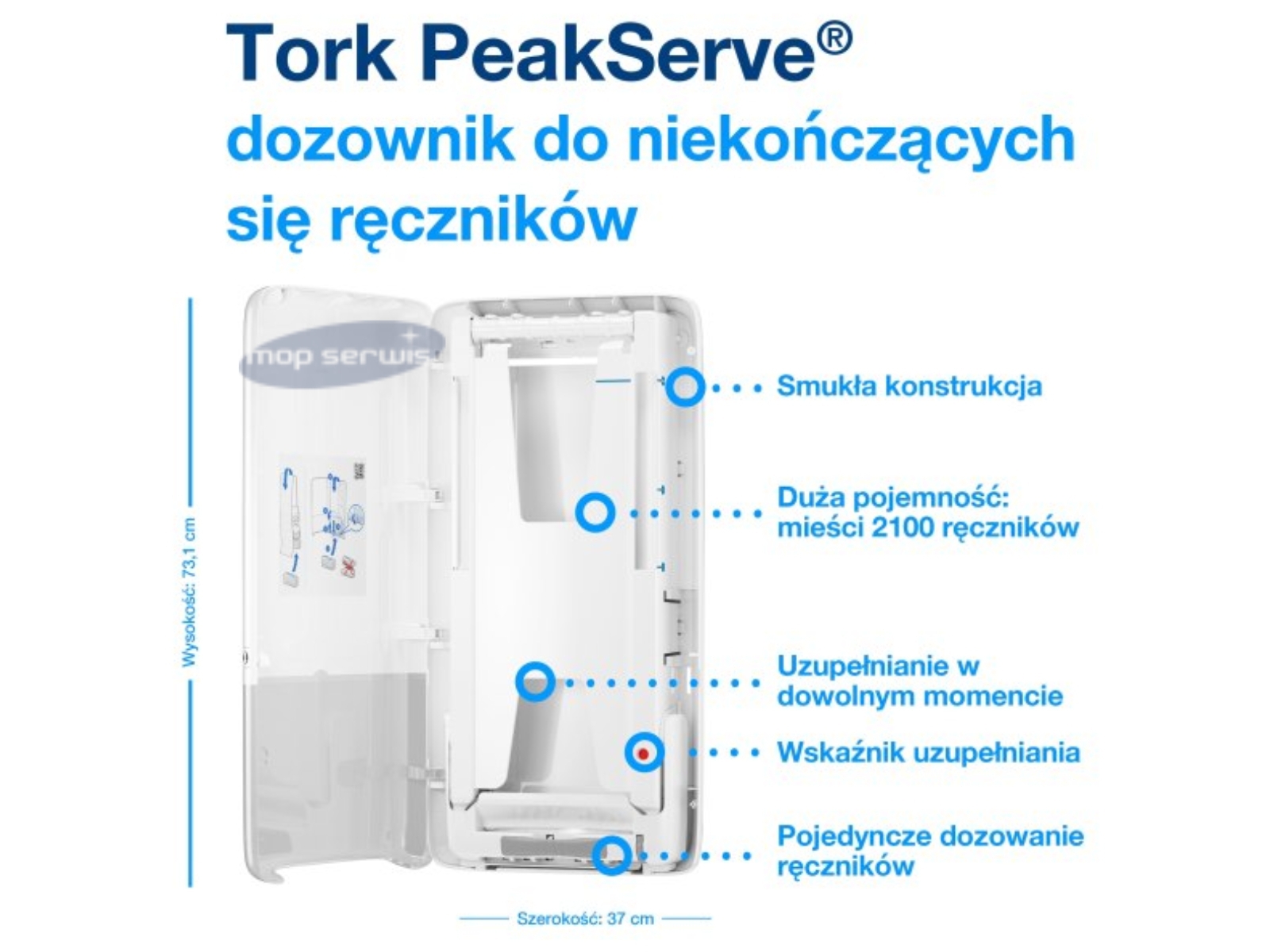 Dozownik PEAKSERVE TORK H5 552500 WHITE